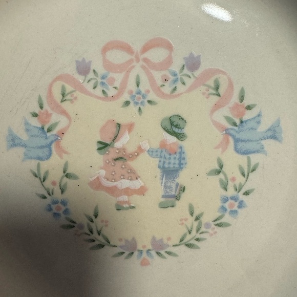 Vintage Tienshan Stoneware "Memories"  3 Salad Plate Set Cottagecore Country EUC - Picture 9 of 10